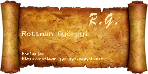 Rottman Györgyi névjegykártya